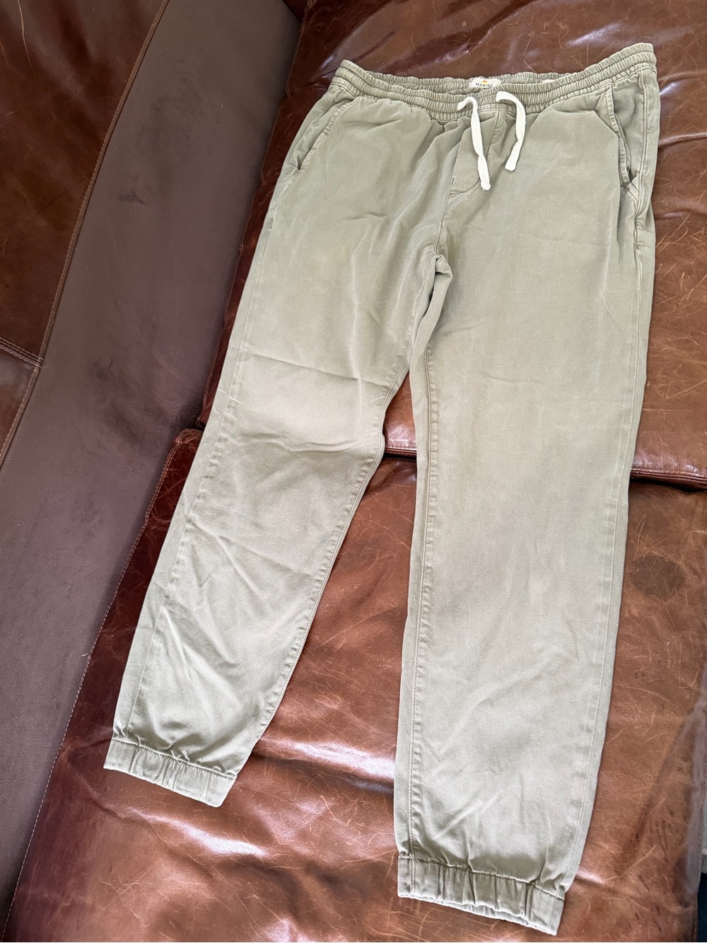Marine Layer Men’s Olive Green Drawstring Joggers (Size XL)